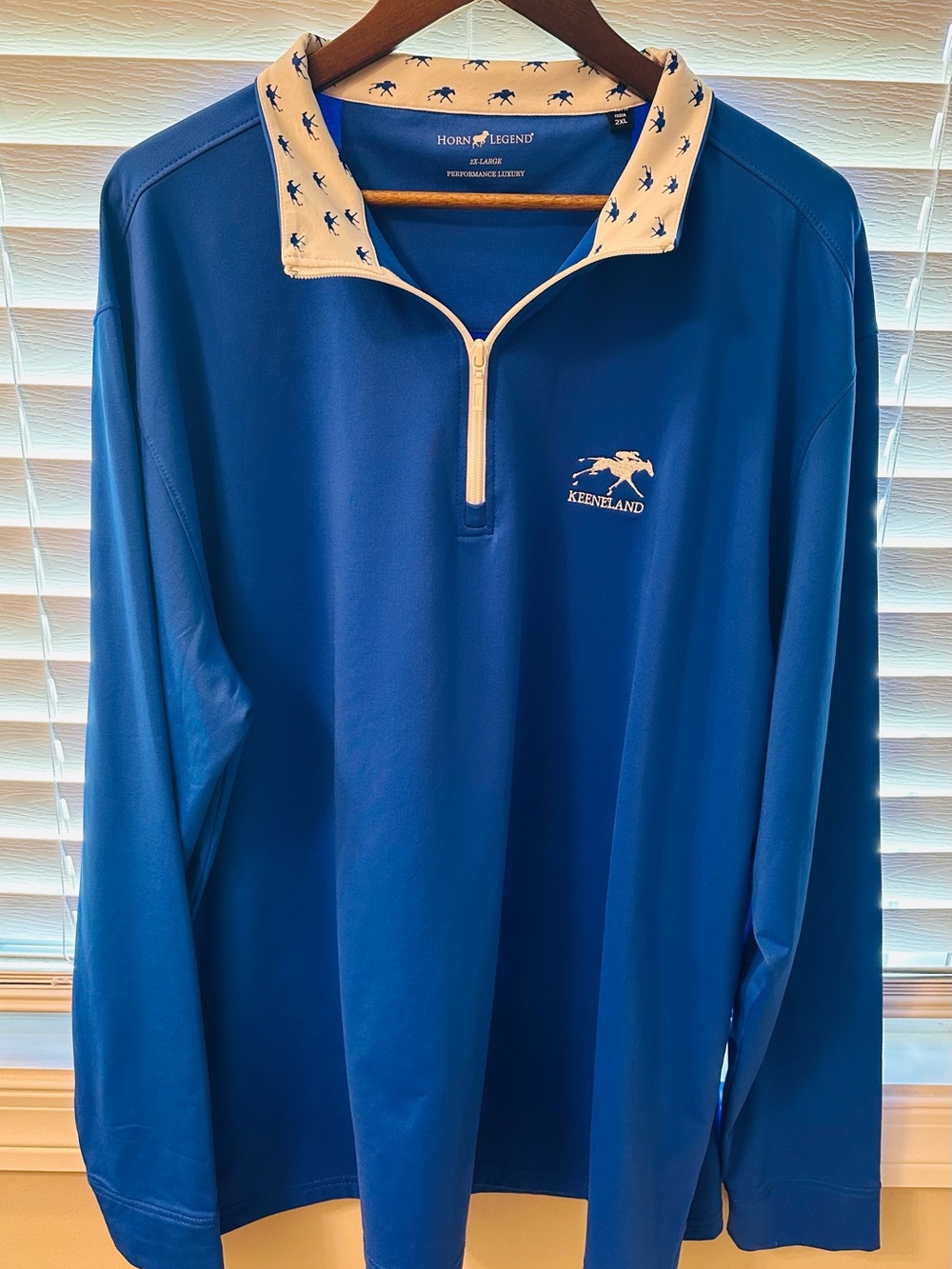 Keeneland Men’s Royal Blue Quarter-Zip Performance Sweater